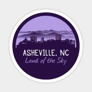 Asheville Cityscape Mountains - Land of the Sky - PurpleG 07 Magnet